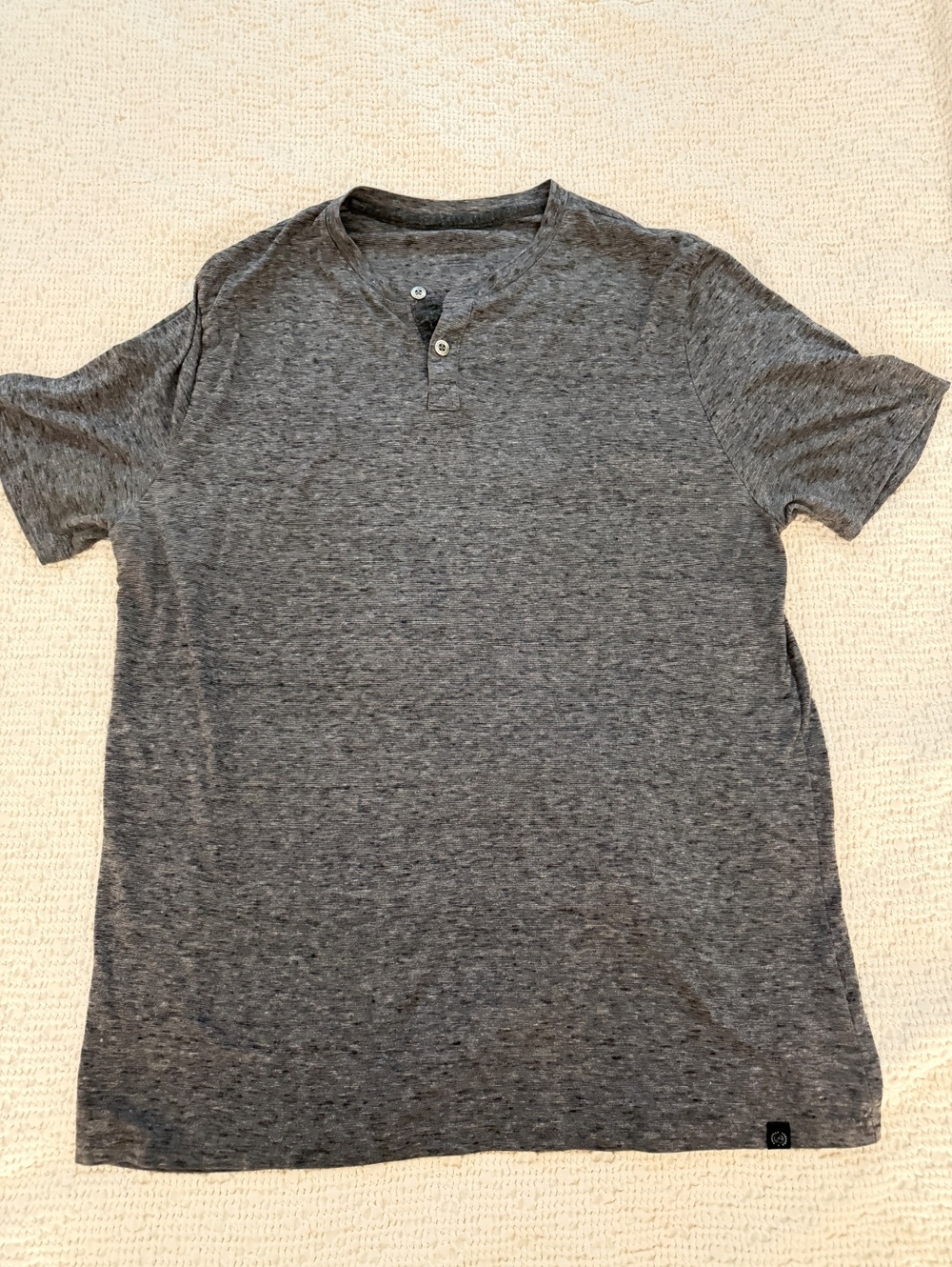 Gray short sleeve henley shirt